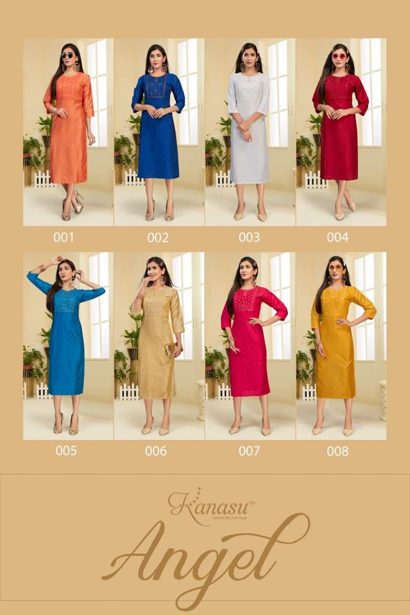 Kanasu Angel Fancy Casual Wear Heavy Slub Designer Kurti Collection